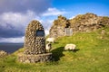 Duntulm, Isle of Skye , Scotland - October 14 2018 : This cairn is commemorating the MacArthurs heriditary pipers