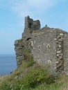 Dunure Castle Ruins on bluff over the sea, Scotland