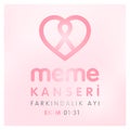 dunya meme kanseri farkindalik ayi, ekim 01-31 world breast cancer awareness month in october concept design vector illustration