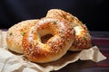 Duo of freshness two delectable bagels, a perfect breakfast pair