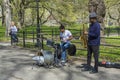 The duo jazz band performing at The Mall and Literary Walk in Central Park in New York,USA Royalty Free Stock Photo