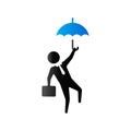 Duo Tone Icon - Businessman umbrella Royalty Free Stock Photo