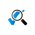 Duo Tone Icon - Magnifier check mark