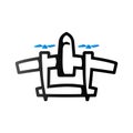 Duo Tone Icon - Vintage airplane Royalty Free Stock Photo