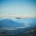 Duodiscus Glider Flying around Mountains