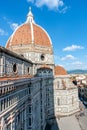 Aerial closeup of Duomo Basilica di Santa Maria del Fiore - Florence