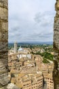 The Duomo and Campanile view from the Torre del Mangia of Palazzo Pubblico Siena Royalty Free Stock Photo