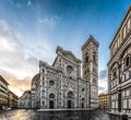 Duomo di Firenze Cathedral at dusk with the Baptistery of St.Joh