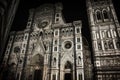 Duomo Florence, aka Cathedral of Santa Maria del Fiore in Florence, Italy by night Royalty Free Stock Photo