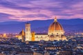 Duomo of Florence in Tuscany Italy at night Royalty Free Stock Photo