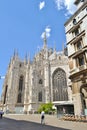 Duomo of Milan and bicycle renting parking.