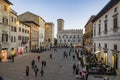 The Duomo and Piazza del Popolo square, historic center of Todi, Perugia, Italy Royalty Free Stock Photo