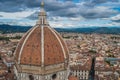 Duomo of Santa Maria del Fiore Cathedral with panoramic view over Florence, ITALY Royalty Free Stock Photo