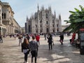 Duomo square and Vittorio Emanuele passage crowded with tourists Royalty Free Stock Photo