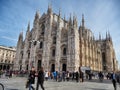 Duomo square and Vittorio Emanuele passage crowded with tourists