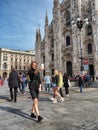 Duomo square and Vittorio Emanuele passage crowded with tourists