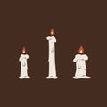 Duotone Cartoon candles pack icon. Smiley and evil emotions