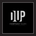 DUP Vector Logo Template - Creative Icon for Initial Letters D, U and P Royalty Free Stock Photo