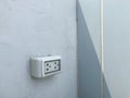 Duplex socket 3P 3 module with water proof cover box attached to the wall outside the building Royalty Free Stock Photo