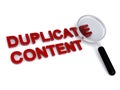 duplicate content under magnifier glass on white Royalty Free Stock Photo