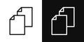 Duplicate icon set. copy data files vector symbol. matching duplicity sign. copy button in black filled and outlined style Royalty Free Stock Photo