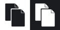 Duplicate icon set. copy data files vector symbol. matching duplicity sign. copy button in black filled and outlined style Royalty Free Stock Photo