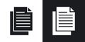 Duplicate icon set. copy data files vector symbol. matching duplicity sign. copy button in black filled and outlined style Royalty Free Stock Photo