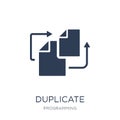 Duplicate icon. Trendy flat vector Duplicate icon on white background from Programming collection