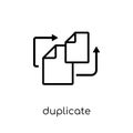 Duplicate icon. Trendy modern flat linear vector Duplicate icon
