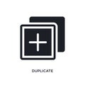 duplicate isolated icon. simple element illustration from programming concept icons. duplicate editable logo sign symbol design on Royalty Free Stock Photo