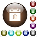 Duplicate schedule item color glass buttons