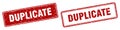 Duplicate stamp set. duplicate square grunge sign Royalty Free Stock Photo