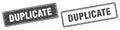 Duplicate stamp set. duplicate square grunge sign Royalty Free Stock Photo