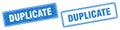 Duplicate stamp set. duplicate square grunge sign Royalty Free Stock Photo