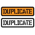 Duplicate stamp on white Royalty Free Stock Photo