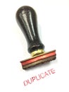 Duplicate text rubber stamp