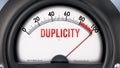 Duplicity that is hitting a full scale, showing a very high level of duplicity, overload of it, too much of it Royalty Free Stock Photo