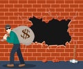 illustration of bank robbery Royalty Free Stock Photo