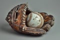 Durable Baseball glove with playing ball. Generate ai