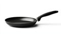 Durable black frying pan with sturdy handle for effortless cooking and easy meal preparation Royalty Free Stock Photo