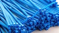 Durable Blue Plastic Cable Ties Efficient Bundling Organizing Solutions for Home Office and Workshop Projects Royalty Free Stock Photo