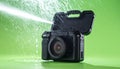 Durable Camera Survives High-Pressure Water Test Royalty Free Stock Photo