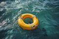 Durable Life buoy rescue ring sea. Generate AI Royalty Free Stock Photo