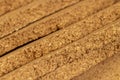 durable material that is obtained from the bark of a cork tree close up Royalty Free Stock Photo