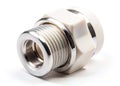 White MetalPlastic Angle Press Fitting Pipe Collet Connector with G12 Thread Durable and Versatile Plumbing Connection Royalty Free Stock Photo