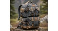 Durable military style tactical backpack for outdoor adventures and travel Royalty Free Stock Photo
