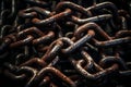 Durable Old iron chain. Generate Ai