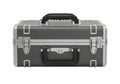 Durable silver metal case with secure latches and sturdy handle for storage and transport Royalty Free Stock Photo