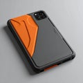 Durable Smartphone Case with Orange Wallet Feature Royalty Free Stock Photo