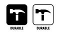 Durable vector icon material symbol logotype.Metal durable unbreakable icon